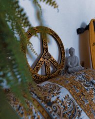 Mandala PEACE/drevo - nástroj duchovného rastu